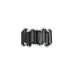 Suzanne Kalan Amalfi Stacker Half Band in 14K White Gold, Black Night Quartz | Fine Rings | Coveti