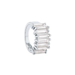 Suzanne Kalan Amalfi Stacker Half Band in 14K White Gold, White Topaz | Fine Rings | Coveti