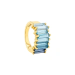 Suzanne Kalan Amalfi Stacker Half Band in 14K Yellow Gold, Blue Ombre | Fine Rings | Coveti