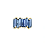Suzanne Kalan Amalfi Stacker Half Band in 14K Yellow Gold, English Blue Topaz | Fine Rings | Coveti