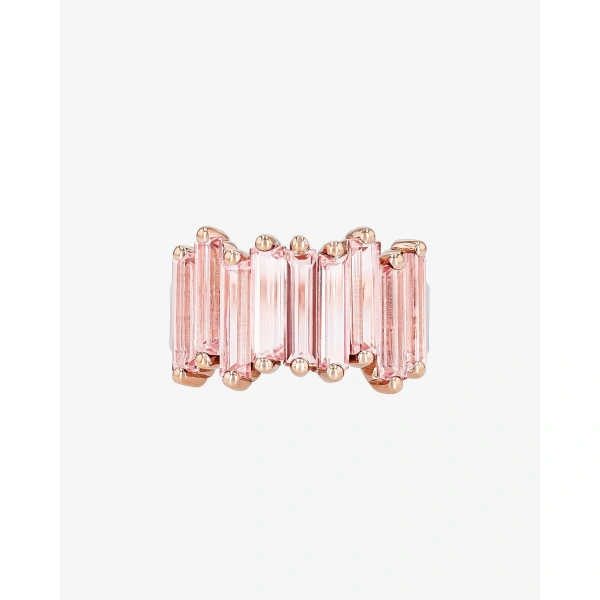 Suzanne Kalan Amalfi Stacker Half Band in 14K Yellow Gold, Morganite Topaz | Fine Rings | Coveti