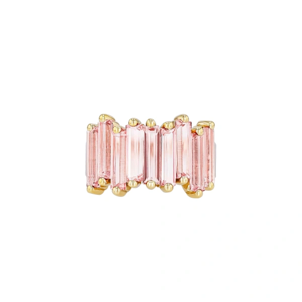Amalfi Stacker Half Band in 14K Yellow Gold, Morganite Topaz