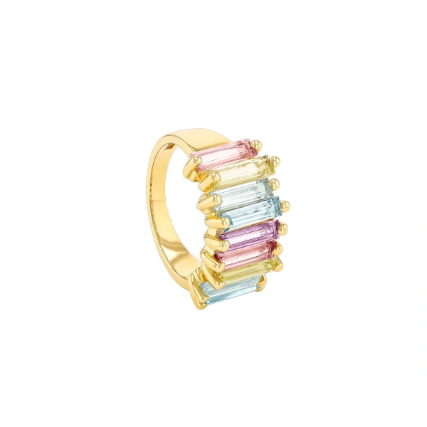 Suzanne Kalan Amalfi Stacker Half Band in 14K Yellow Gold, Pastel | Fine Rings | Coveti