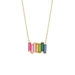 Suzanne Kalan Amalfi Stacker Pendant in 14K Yellow Gold, Rainbow | Fine Necklaces | Coveti
