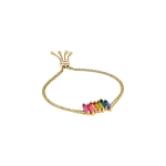 Suzanne Kalan Amalfi Stacker Rainbow Pulley Bracelet in 14K Yellow Gold | Fine Bracelets | Coveti