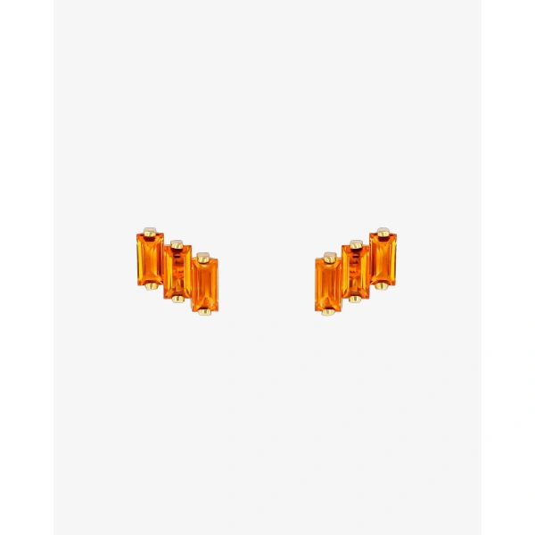 Suzanne Kalan Amalfi Studs in 14K Rose Gold, Citrine | Fine Earrings | Coveti