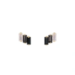 Suzanne Kalan Amalfi Studs in 14K Yellow Gold, Black Ombre | Fine Earrings | Coveti