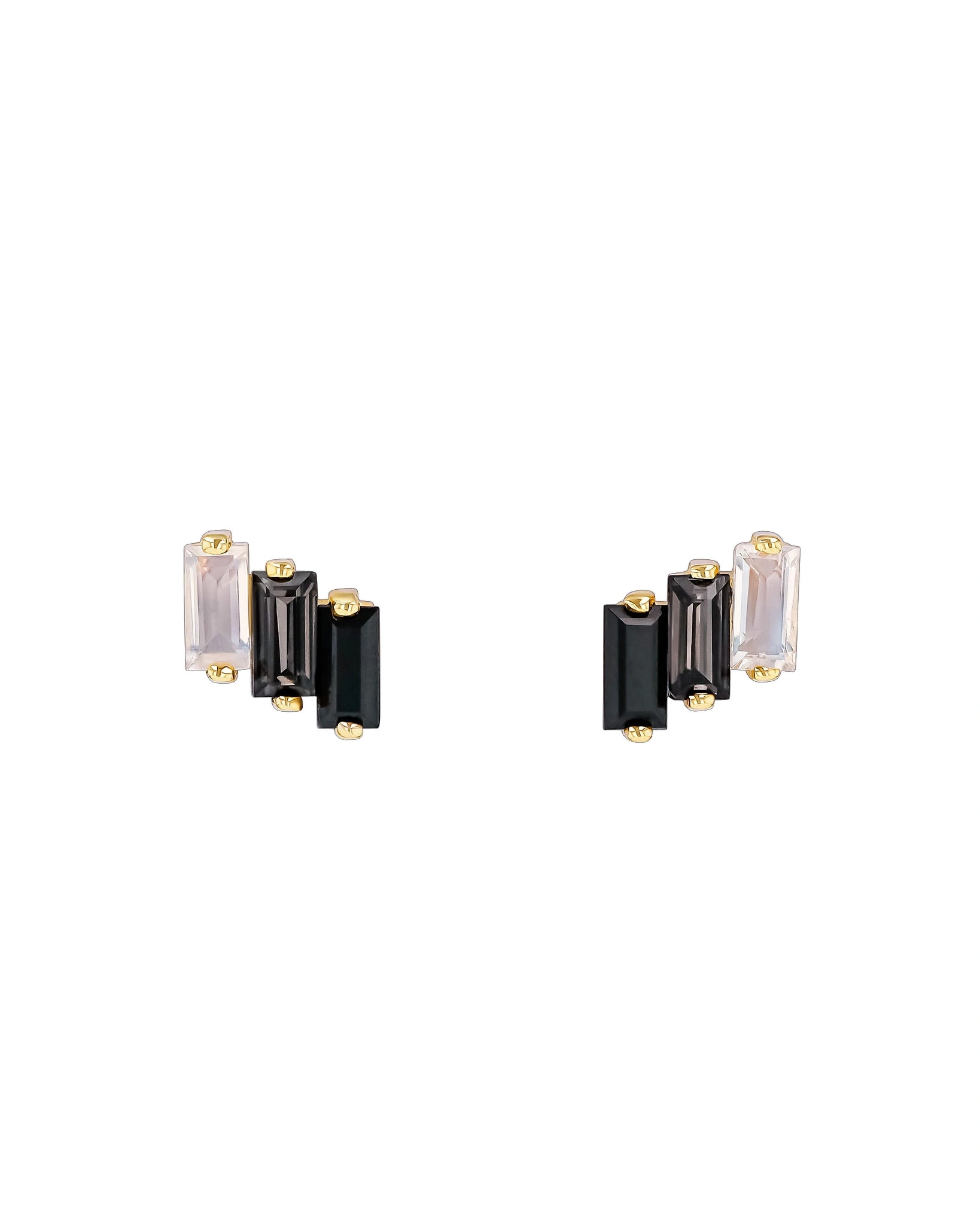 Suzanne Kalan Amalfi Studs in 14K Yellow Gold, Black Ombre Suzanne Kalan Amalfi Studs in 14K Yellow Gold, Black Ombre | Fine Earrings | Coveti