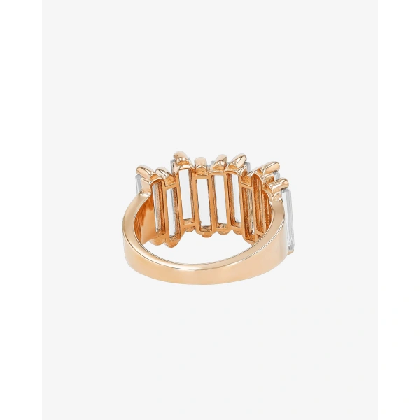 Suzanne Kalan Amalfi White Topaz Stacker Half Band in 14K Rose Gold | Fine Rings | Coveti
