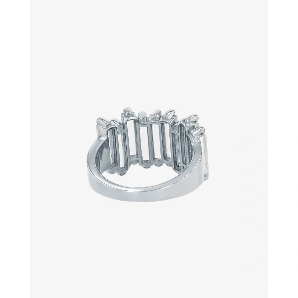 Suzanne Kalan Amalfi White Topaz Stacker Half Band in 14K Rose Gold | Fine Rings | Coveti