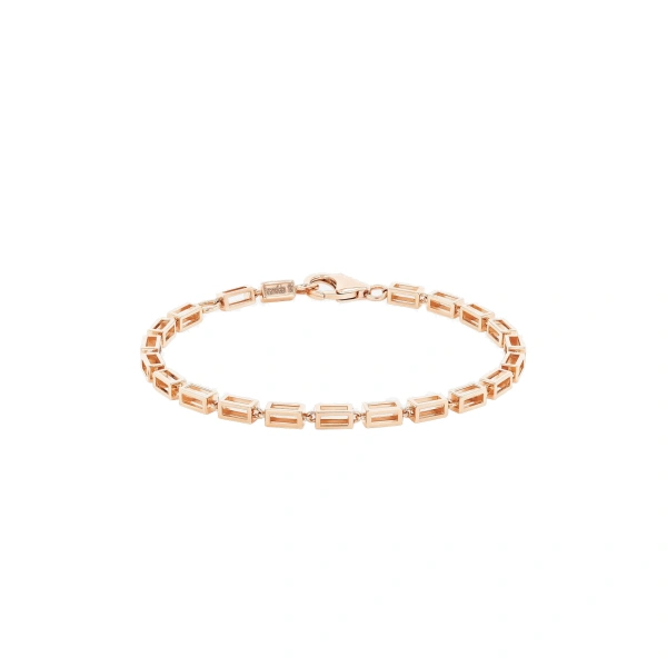 Suzanne Kalan Block-Chain Air Thick Bracelet in 18K Rose Gold | Fine Bracelets | Coveti