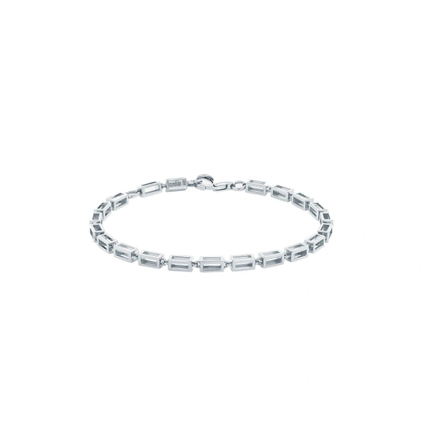 Suzanne Kalan Block-Chain Air Thick Bracelet in 18K White Gold | Fine Bracelets | Coveti