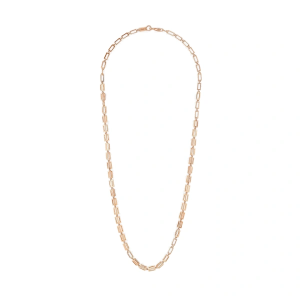 Suzanne Kalan Block-Chain Air Thick Necklace in 18K Rose Gold | Fine Necklaces | Coveti