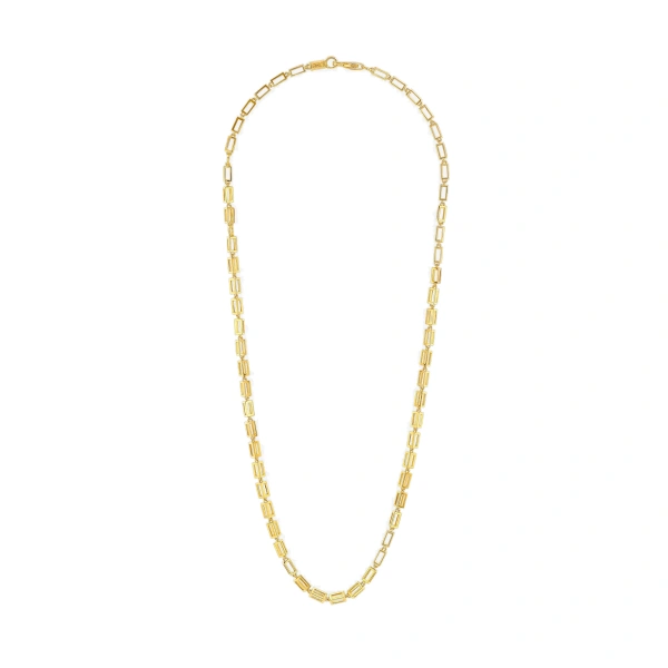 Block-Chain Air Thick Necklace in 18K Yellow Gold
