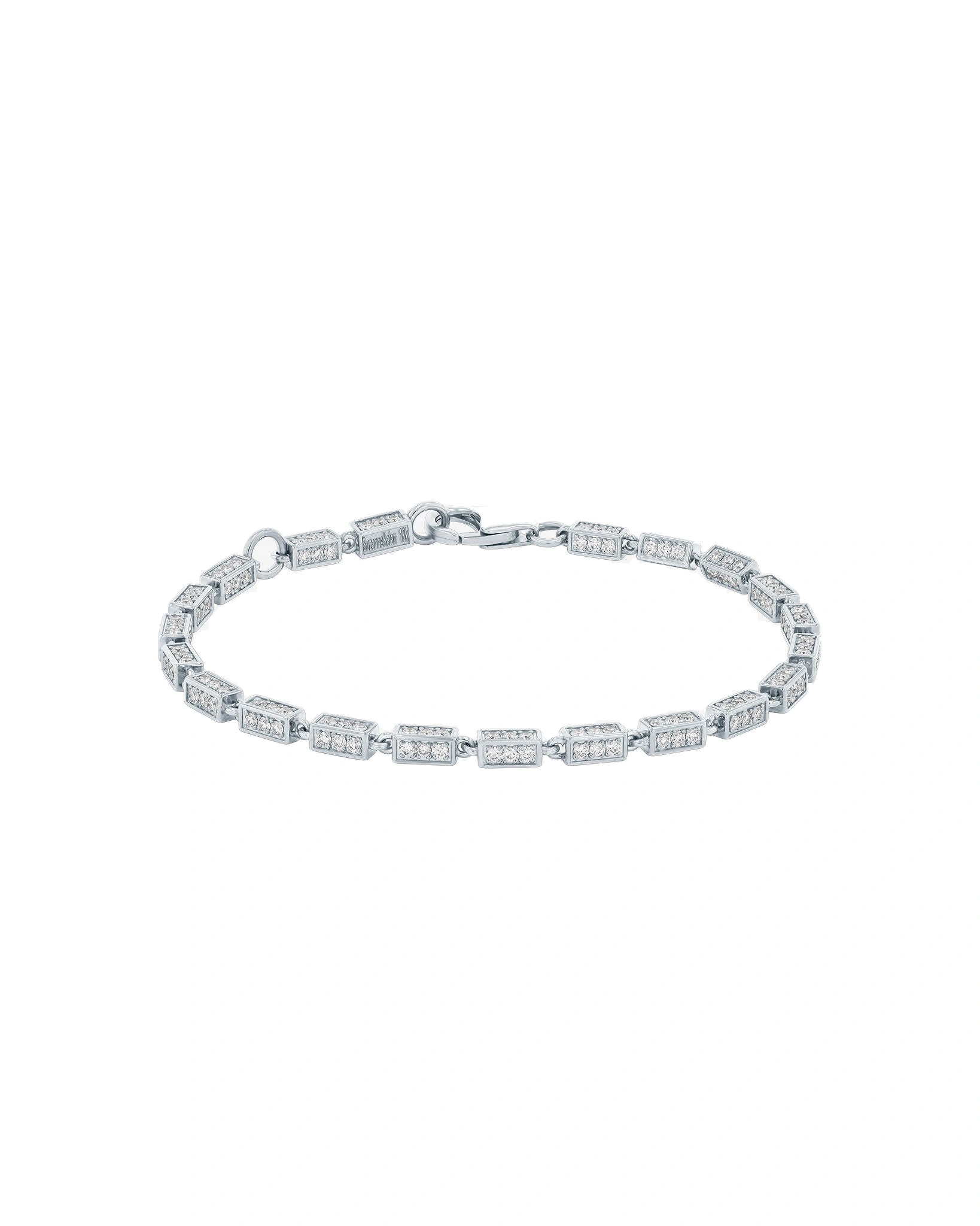 Suzanne Kalan Block-Chain Full Pave Diamond Medium Bracelet in 18K White Gold Suzanne Kalan Block-Chain Full Pave Diamond Medium Bracelet in 18K White Gold | Fine Bracelets | Coveti