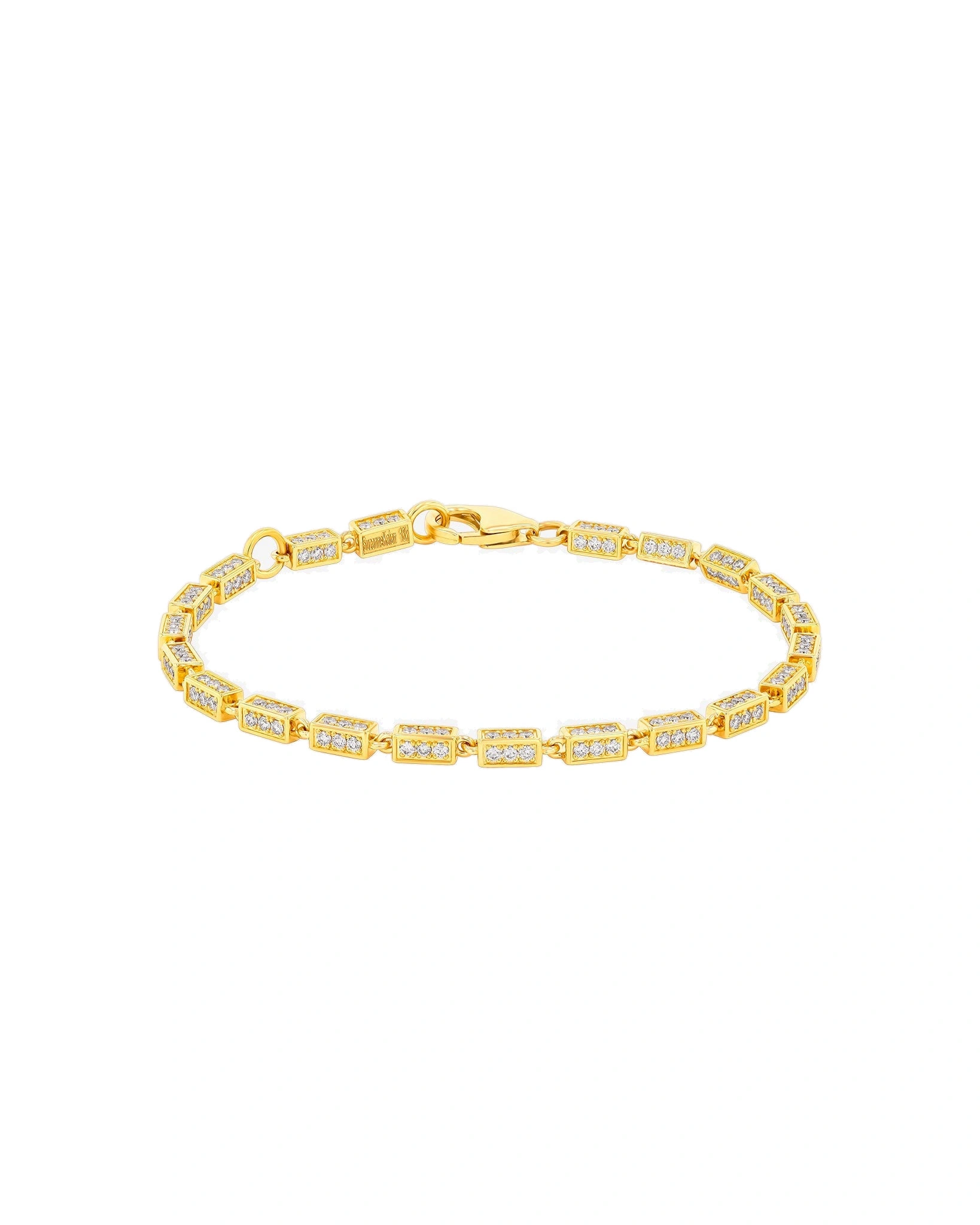 Suzanne Kalan Block-Chain Full Pave Diamond Medium Bracelet in 18K Yellow Gold Suzanne Kalan Block-Chain Full Pave Diamond Medium Bracelet in 18K Yellow Gold | Fine Bracelets | Coveti
