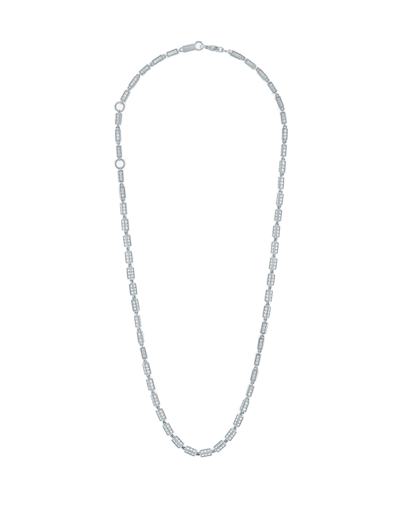 Suzanne Kalan Block-Chain Full Pave Diamond Medium Necklace in 18K White Gold Suzanne Kalan Block-Chain Full Pave Diamond Medium Necklace in 18K White Gold | Fine Necklaces | Coveti