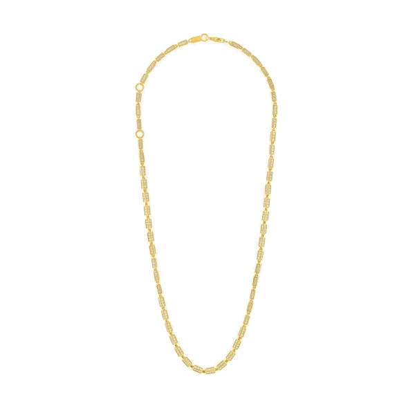 Suzanne Kalan Block-Chain Full Pave Diamond Medium Necklace in 18K Yellow Gold | Fine Necklaces | Coveti