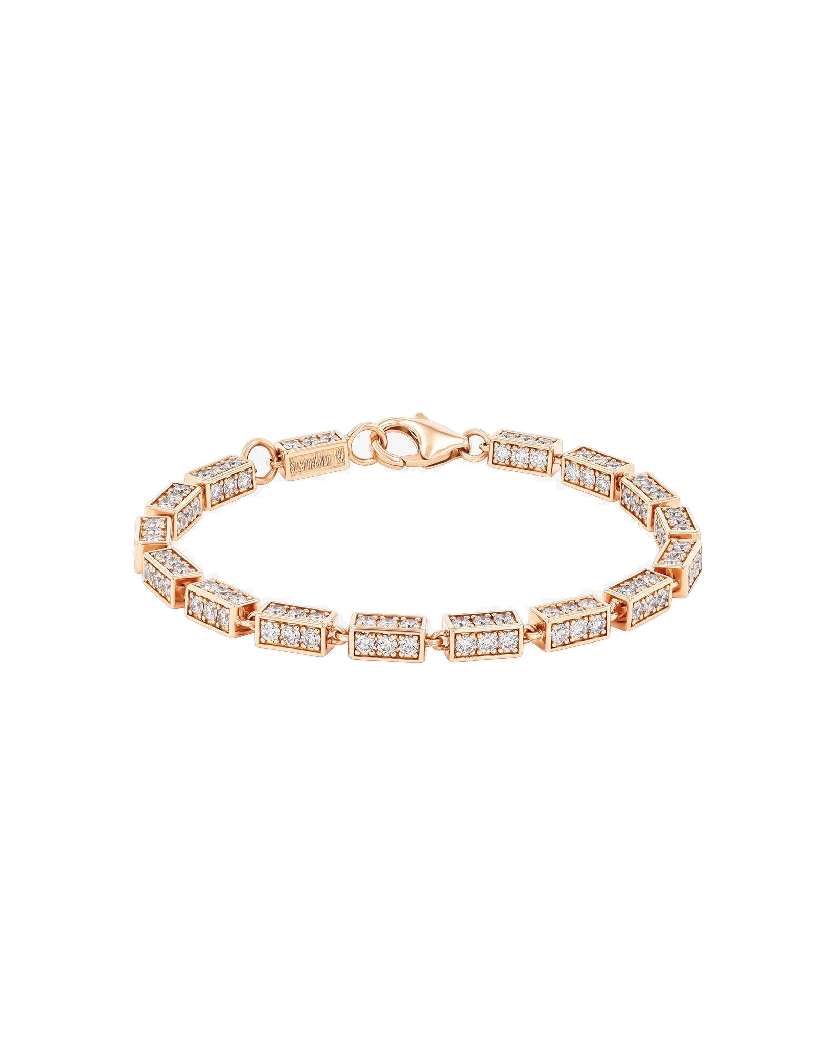 Suzanne Kalan Block-Chain Full Pave Diamond Thick Bracelet in 18K Rose Gold, Ref. GCB126D-7X Suzanne Kalan Block-Chain Full Pave Diamond Thick Bracelet in 18K Rose Gold, Ref. GCB126D-7X | Fine Bracelets | Coveti