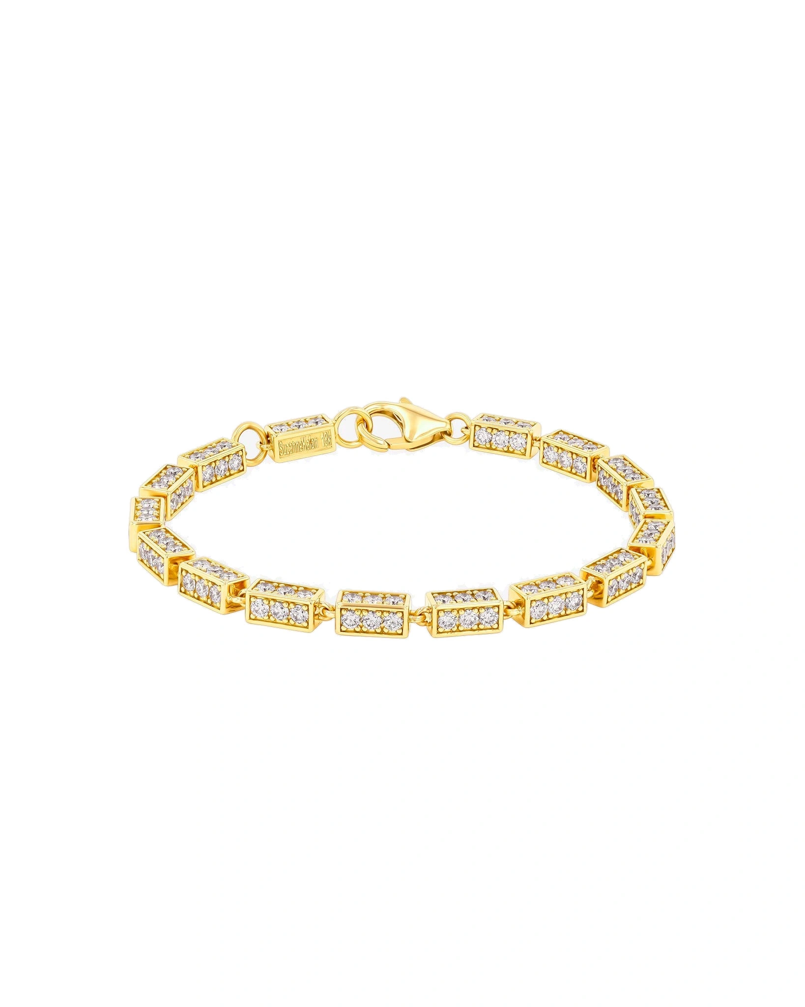 Suzanne Kalan Block-Chain Full Pave Diamond Thick Bracelet in 18K Yellow Gold, Ref. GCB126D-7XX Suzanne Kalan Block-Chain Full Pave Diamond Thick Bracelet in 18K Yellow Gold, Ref. GCB126D-7XX | Fine Bracelets | Coveti
