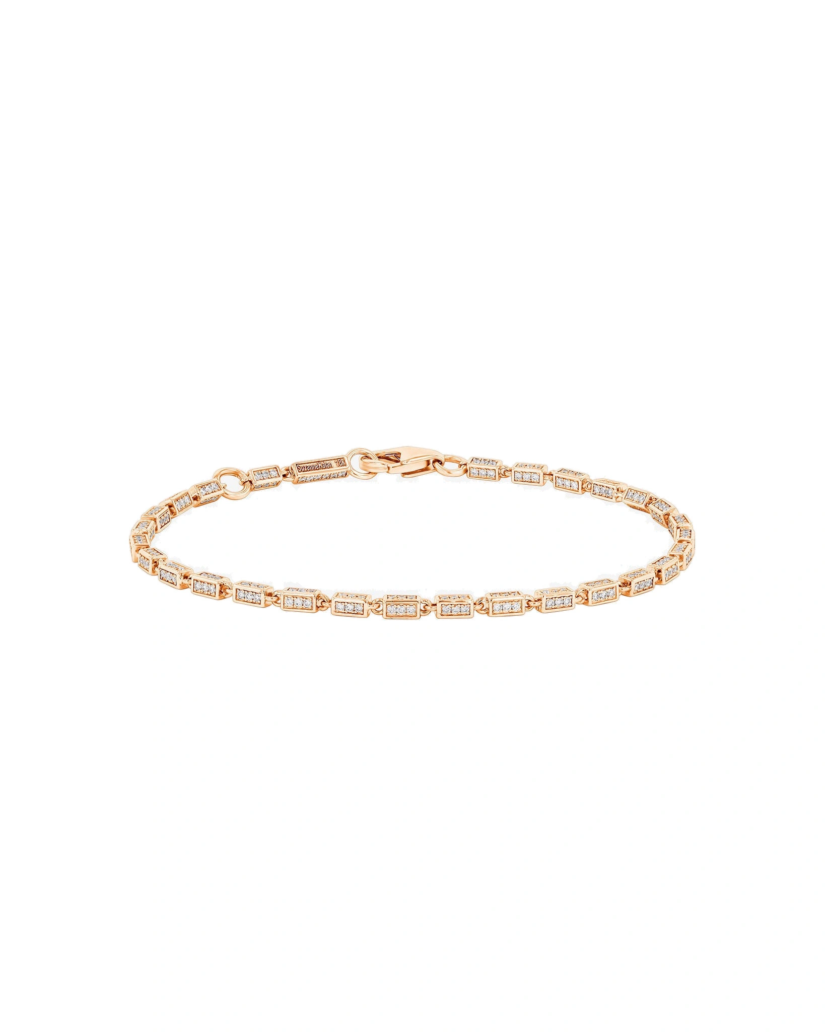 Suzanne Kalan Block-Chain Full Pave Diamond Thin Bracelet in 18K Rose Gold Suzanne Kalan Block-Chain Full Pave Diamond Thin Bracelet in 18K Rose Gold | Fine Bracelets | Coveti