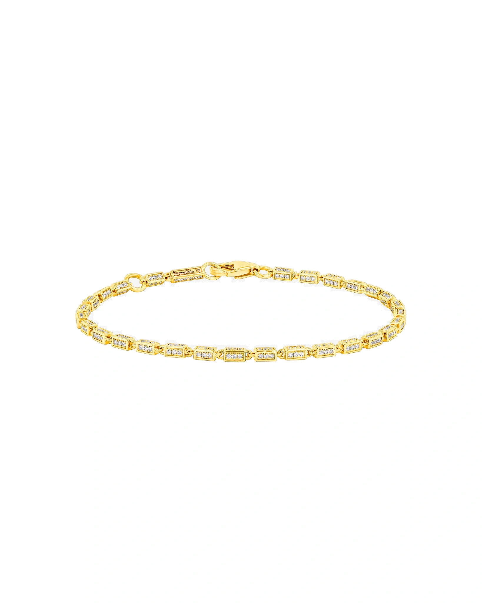 Suzanne Kalan Block-Chain Full Pave Diamond Thin Bracelet in 18K Yellow Gold Suzanne Kalan Block-Chain Full Pave Diamond Thin Bracelet in 18K Yellow Gold | Fine Bracelets | Coveti