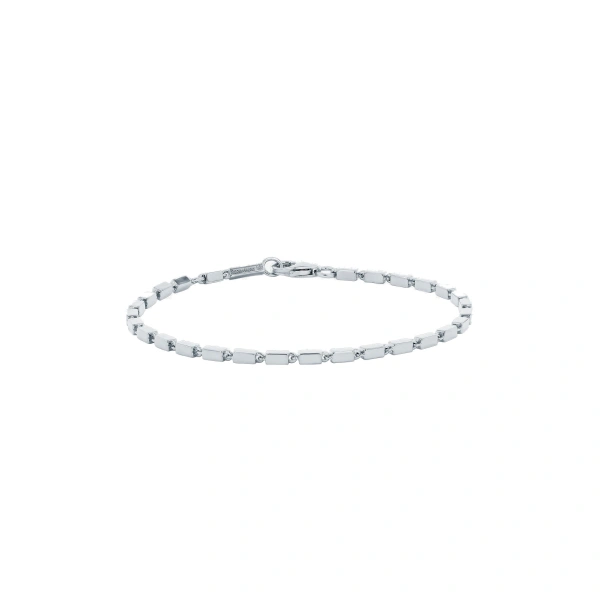 Block-Chain Medium Bracelet in 18K White Gold
