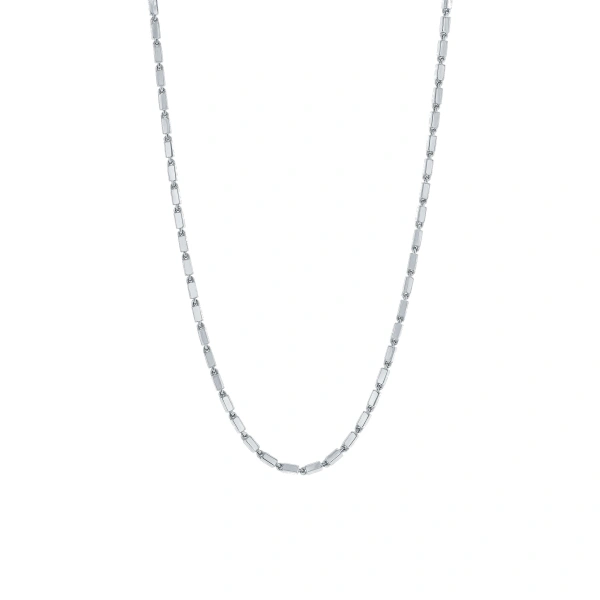 Suzanne Kalan Block-Chain Medium Necklace in 18K White Gold | Fine Necklaces | Coveti