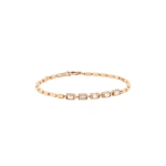 Suzanne Kalan Block-Chain Multi-Diamond Medium Bracelet in 18K Rose Gold | Fine Bracelets | Coveti