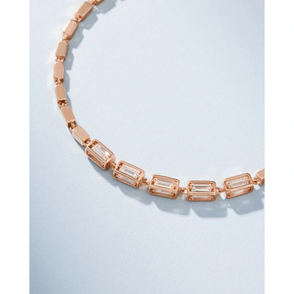 Suzanne Kalan Block-Chain Multi-Diamond Medium Bracelet in 18K Rose Gold | Fine Bracelets | Coveti