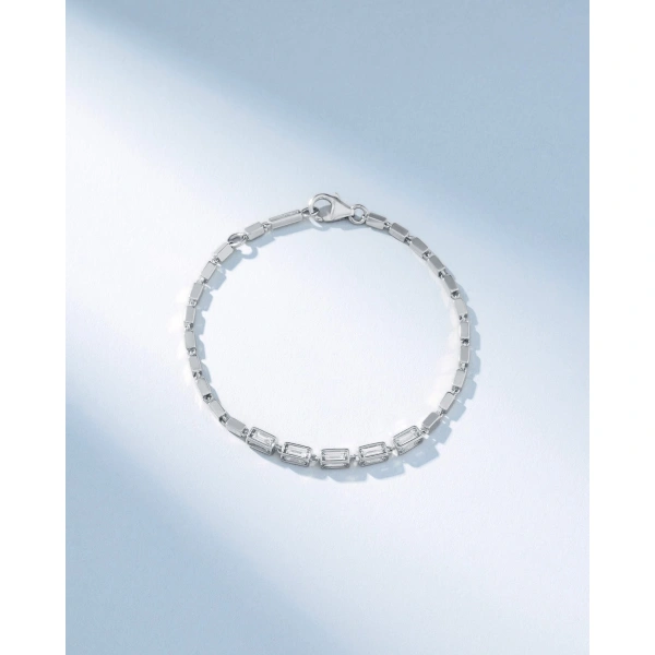 Suzanne Kalan Block-Chain Multi-Diamond Medium Bracelet in 18K White Gold | Fine Bracelets | Coveti