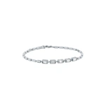 Suzanne Kalan Block-Chain Multi-Diamond Medium Bracelet in 18K White Gold | Fine Bracelets | Coveti