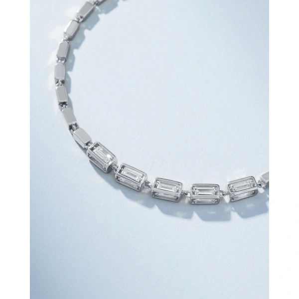 Suzanne Kalan Block-Chain Multi-Diamond Medium Bracelet in 18K White Gold | Fine Bracelets | Coveti