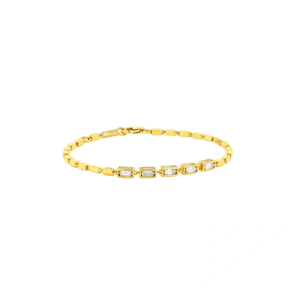 Suzanne Kalan Block-Chain Multi-Diamond Medium Bracelet in 18K Yellow Gold | Fine Bracelets | Coveti