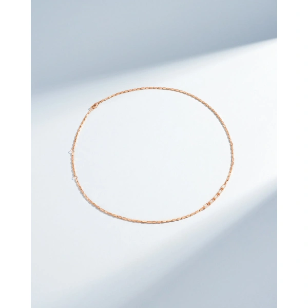 Suzanne Kalan Block-Chain Multi-Diamond Thin Necklace in 18K Rose Gold | Fine Necklaces | Coveti