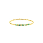 Suzanne Kalan Block-Chain Multi-Emerald Medium Bracelet in 18K Yellow Gold | Fine Bracelets | Coveti