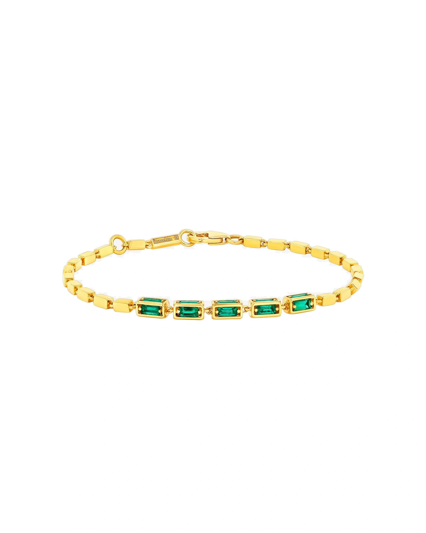 Suzanne Kalan Block-Chain Multi Medium Bracelet in 18K Yellow Gold, Emerald Suzanne Kalan Block-Chain Multi Medium Bracelet in 18K Yellow Gold, Emerald | Fine Bracelets | Coveti