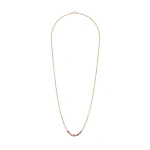 Suzanne Kalan Block-Chain Multi Thin Necklace in 18K Rose Gold, Rainbow Sapphire | Fine Necklaces | Coveti
