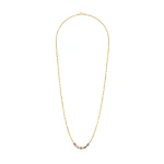 Suzanne Kalan Block-Chain Multi Thin Necklace in 18K Yellow Gold, Rainbow Sapphire | Fine Necklaces | Coveti