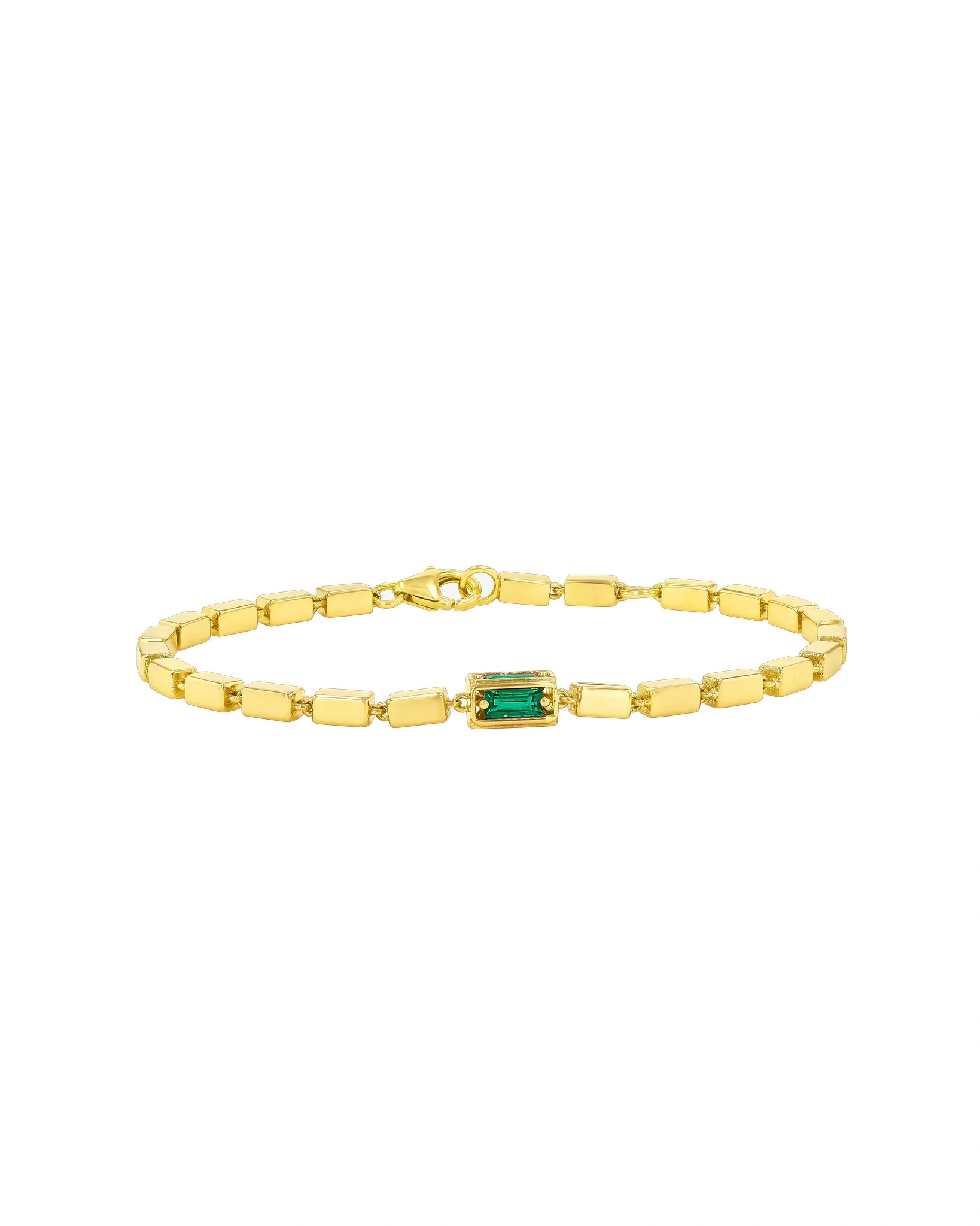 Suzanne Kalan Block-Chain Single Emerald Thick Bracelet in 18K Yellow Gold Suzanne Kalan Block-Chain Single Emerald Thick Bracelet in 18K Yellow Gold | Fine Bracelets | Coveti