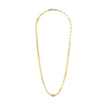 Suzanne Kalan Block-Chain Single Pave Diamond Thick Necklace in 18K Yellow Gold | Fine Necklaces | Coveti