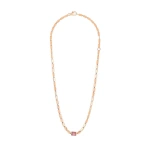 Suzanne Kalan Block-Chain Single Pink Sapphire Thick Necklace in 18K Rose Gold | Fine Necklaces | Coveti