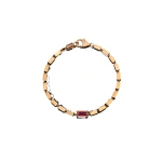Suzanne Kalan Block-Chain Single Thick Bracelet in 18K Rose Gold, Ruby | Fine Bracelets | Coveti