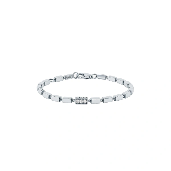 Suzanne Kalan Block-Chain Single Thick Bracelet in 18K White Gold, Ref. GCB113D-7XX | Fine Bracelets | Coveti