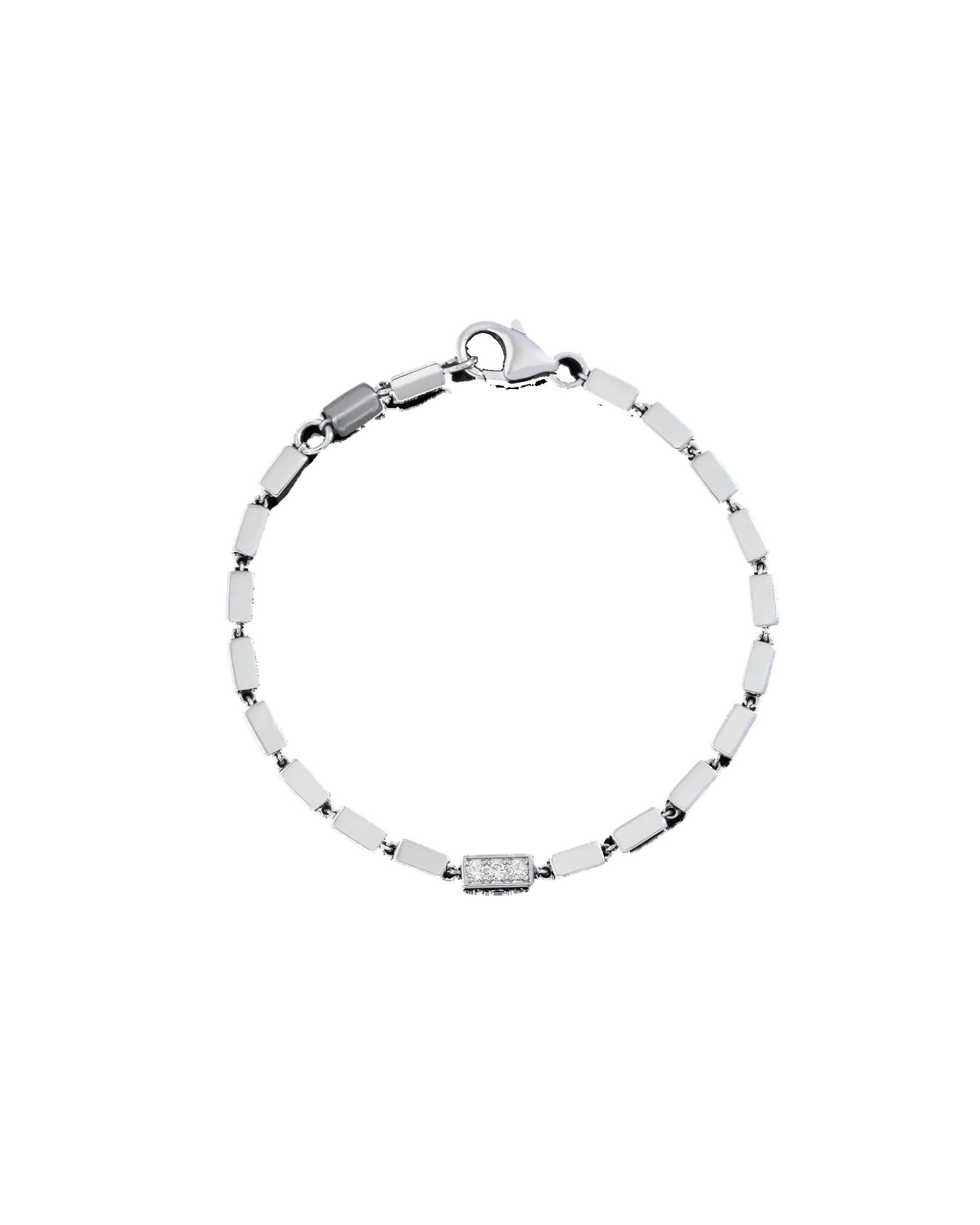 Suzanne Kalan Block-Chain Single Thick Bracelet in 18K White Gold, Ref. GCB113DM-8-WG Suzanne Kalan Block-Chain Single Thick Bracelet in 18K White Gold, Ref. GCB113DM-8-WG | Fine Bracelets | Coveti
