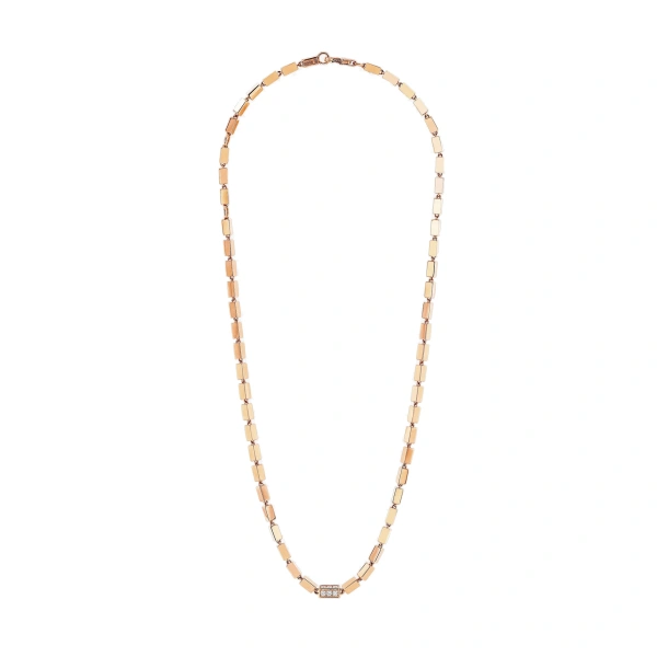 Block-Chain Single Thick Necklace in 18K Rose Gold