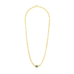 Suzanne Kalan Block-Chain Single Thick Necklace in 18K Yellow Gold, Emerald | Fine Necklaces | Coveti