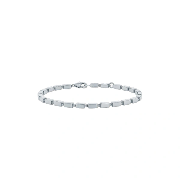 Suzanne Kalan Block-Chain Thick Bracelet in 18K White Gold | Fine Bracelets | Coveti