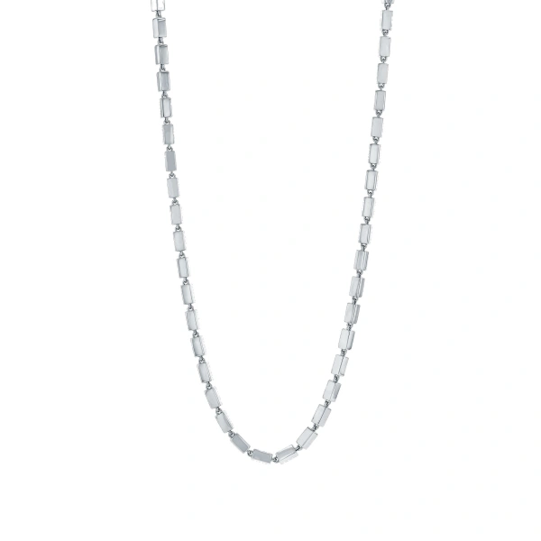 Suzanne Kalan Block-Chain Thick Necklace in 18K White Gold | Fine Necklaces | Coveti