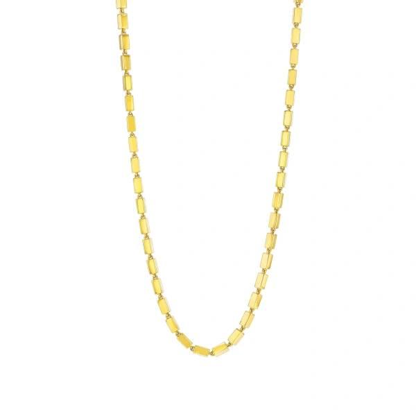 Block-Chain Thick Necklace in 18K Yellow Gold